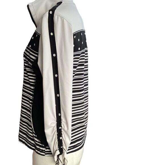 Bylyse medium black and white athletic top jacket. 0645 - Picture 9 of 9